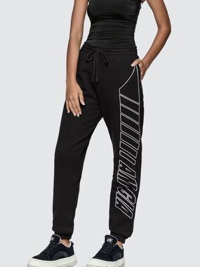 I.AM.GIA Black Taja Jogger Pants with White Side Graphic